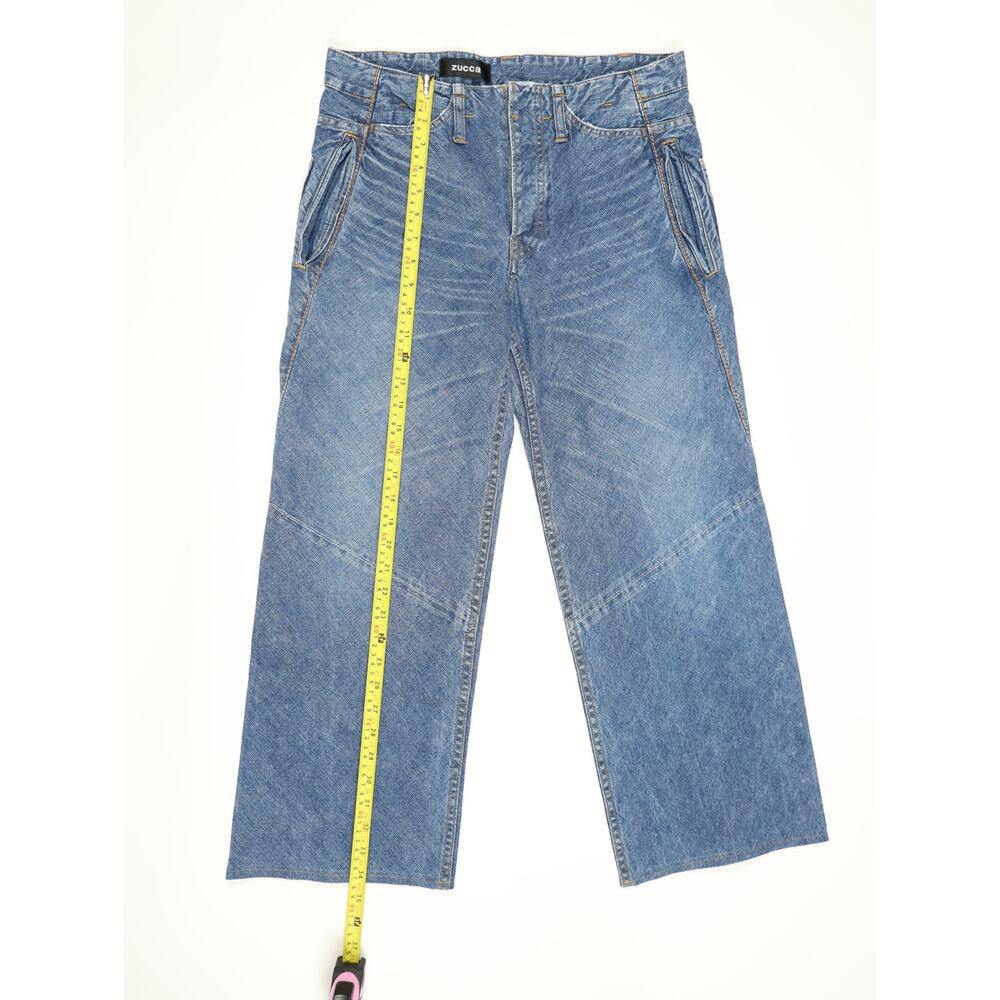 Japanese Designer Rare Zucca Architectural Wide Leg Denim Jeans Made in Japan 30 - Picture 8 of 15